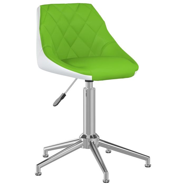 Chaise de bureau pivotante Vert et blanc Similicuir - Photo n°1