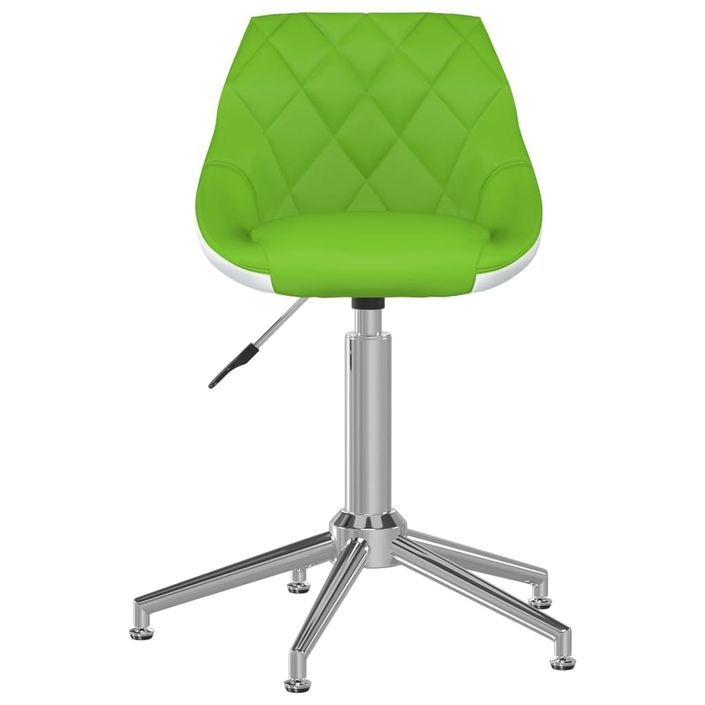 Chaise de bureau pivotante Vert et blanc Similicuir - Photo n°4