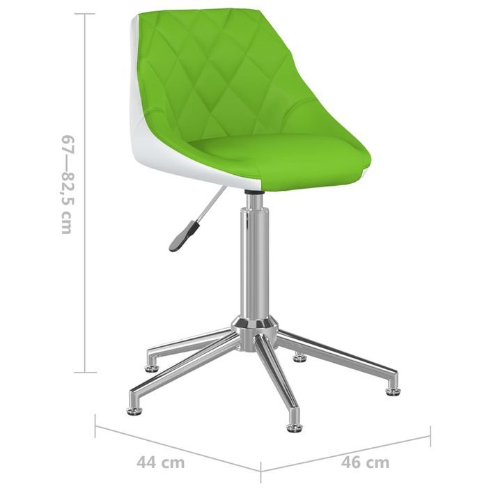 Chaise de bureau pivotante Vert et blanc Similicuir - Photo n°9