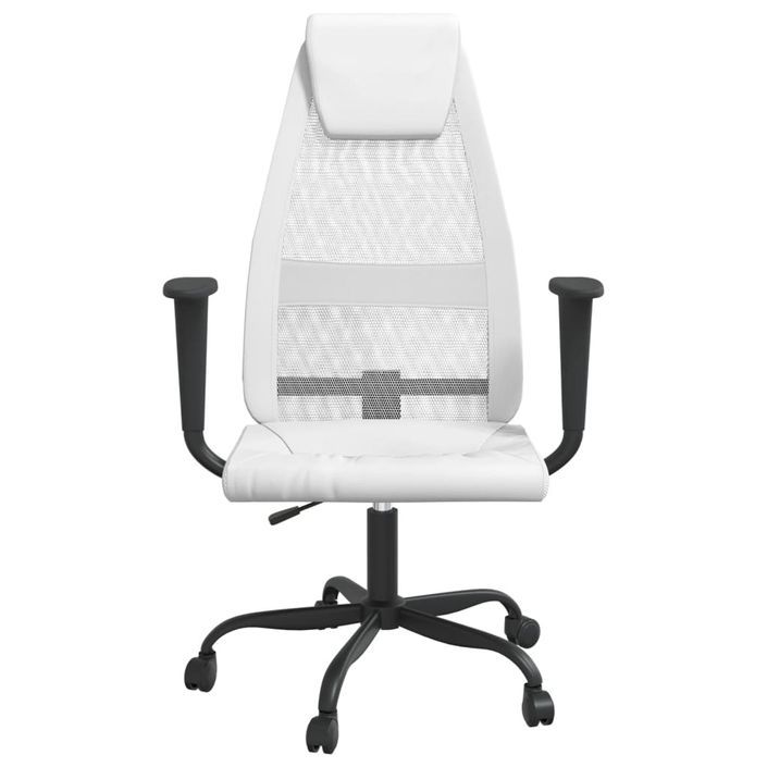 Chaise de bureau réglable en hauteur blanc - Photo n°3