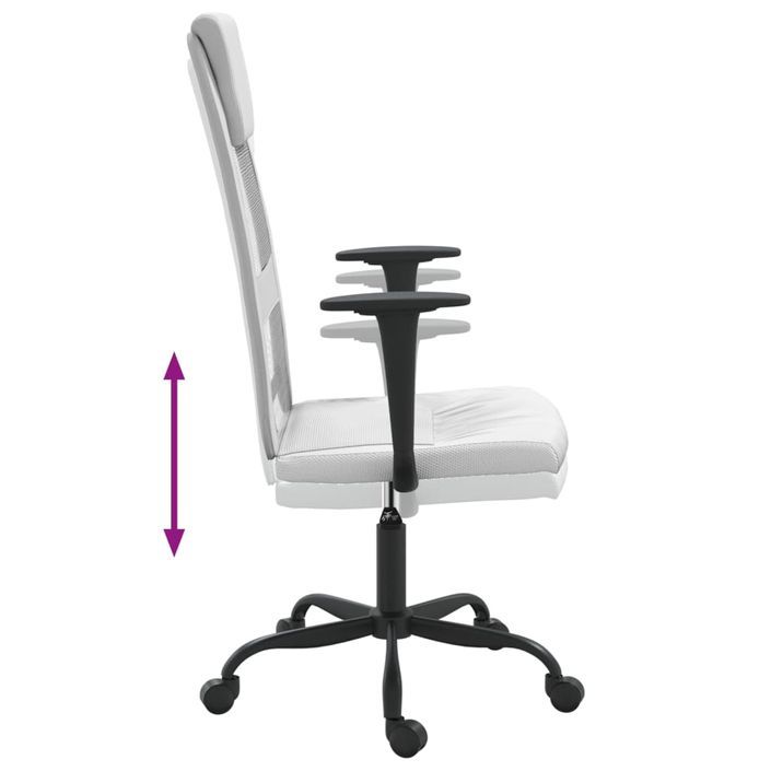 Chaise de bureau réglable en hauteur blanc - Photo n°6