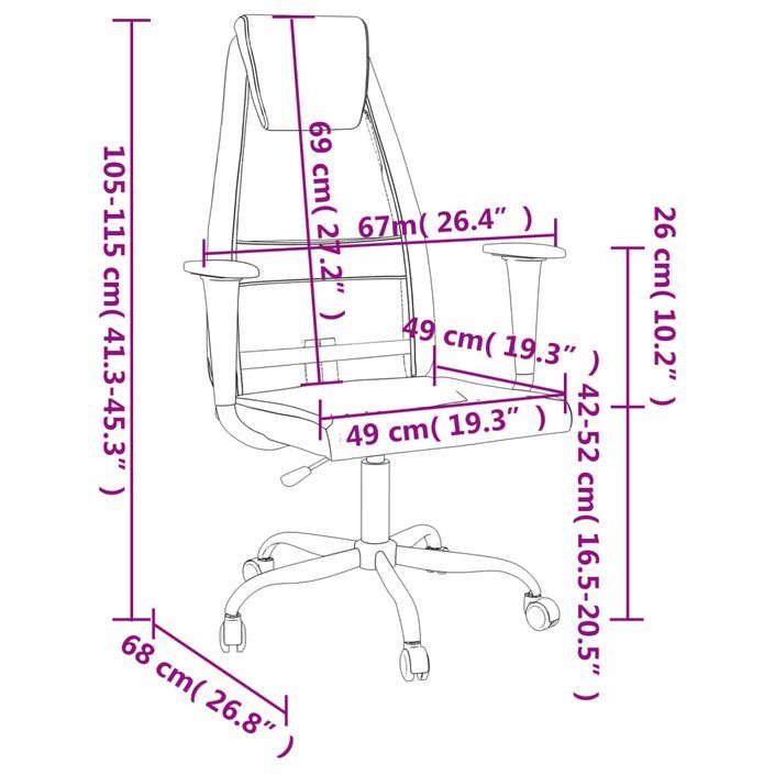 Chaise de bureau réglable en hauteur blanc - Photo n°9