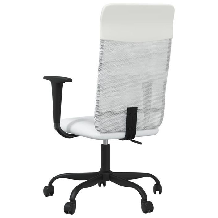 Chaise de bureau réglable en hauteur blanc - Photo n°5
