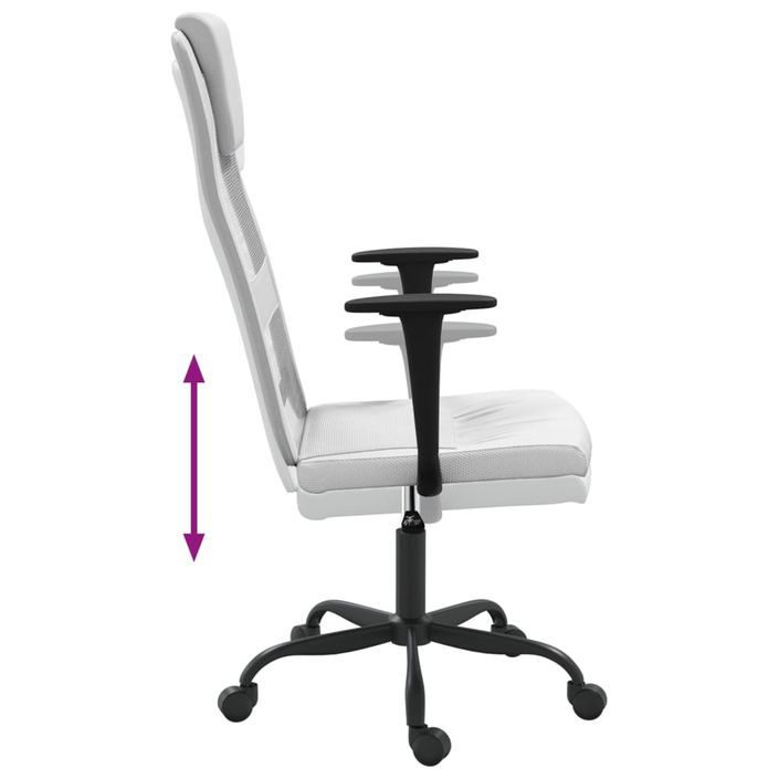 Chaise de bureau réglable en hauteur blanc - Photo n°6