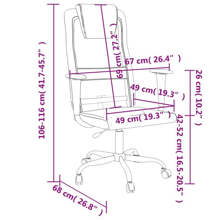 Chaise de bureau réglable en hauteur blanc - Photo n°9