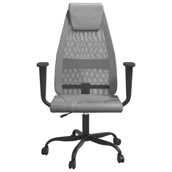 Chaise de bureau réglable en hauteur gris - Photo n°3