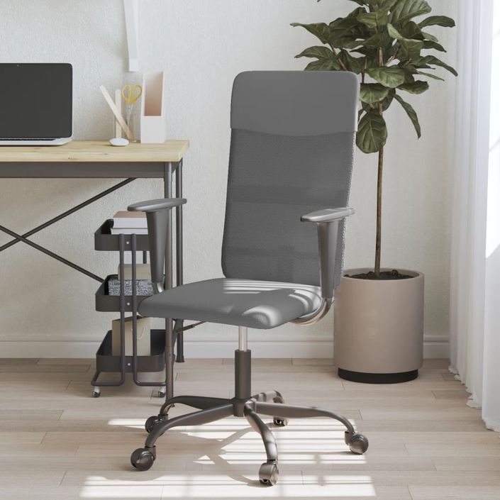 Chaise de bureau réglable en hauteur gris - Photo n°2