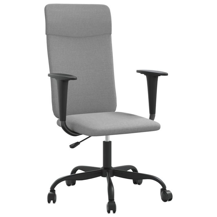 Chaise de bureau réglable en hauteur gris clair tissu - Photo n°1