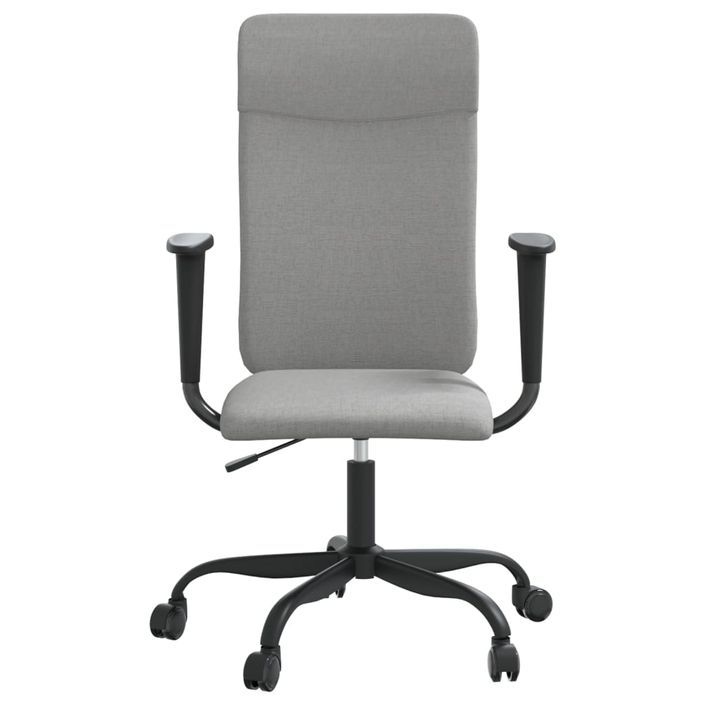 Chaise de bureau réglable en hauteur gris clair tissu - Photo n°3