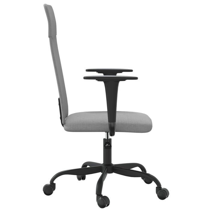 Chaise de bureau réglable en hauteur gris clair tissu - Photo n°4