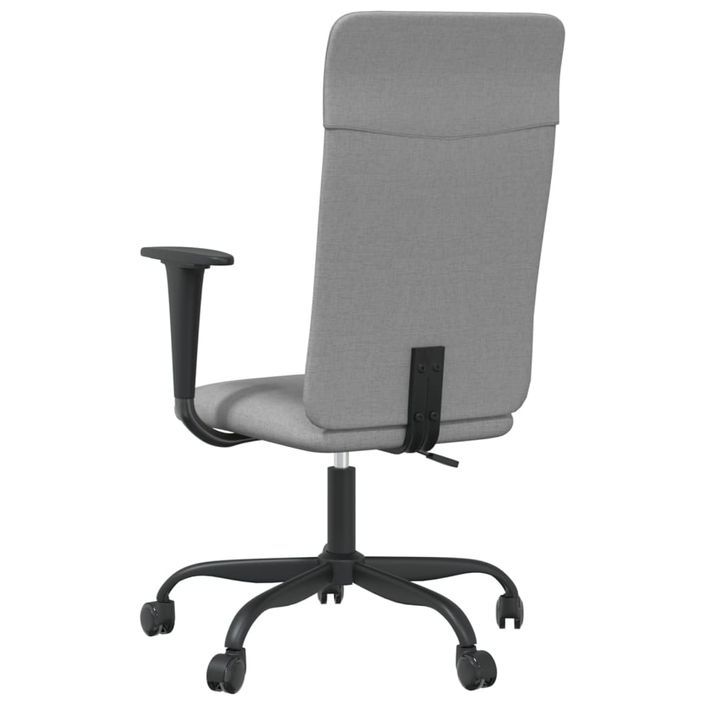 Chaise de bureau réglable en hauteur gris clair tissu - Photo n°5