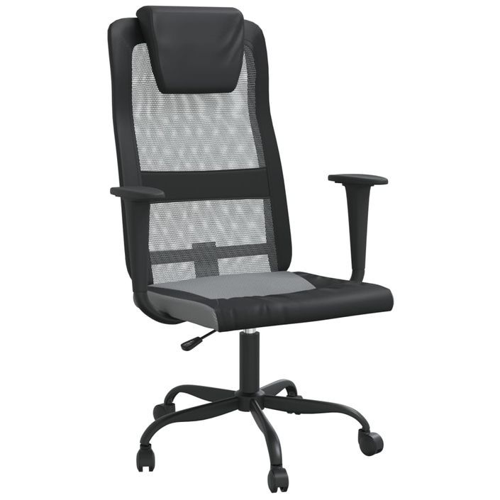 Chaise de bureau réglable en hauteur gris et noir - Photo n°1