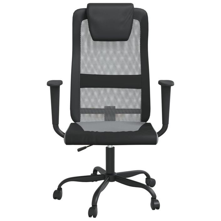 Chaise de bureau réglable en hauteur gris et noir - Photo n°3