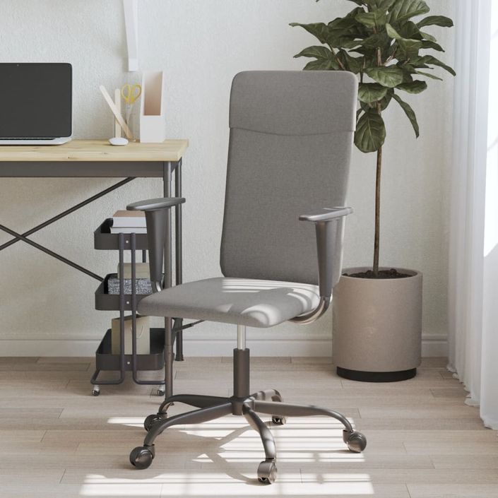 Chaise de bureau réglable en hauteur gris foncé tissu - Photo n°2