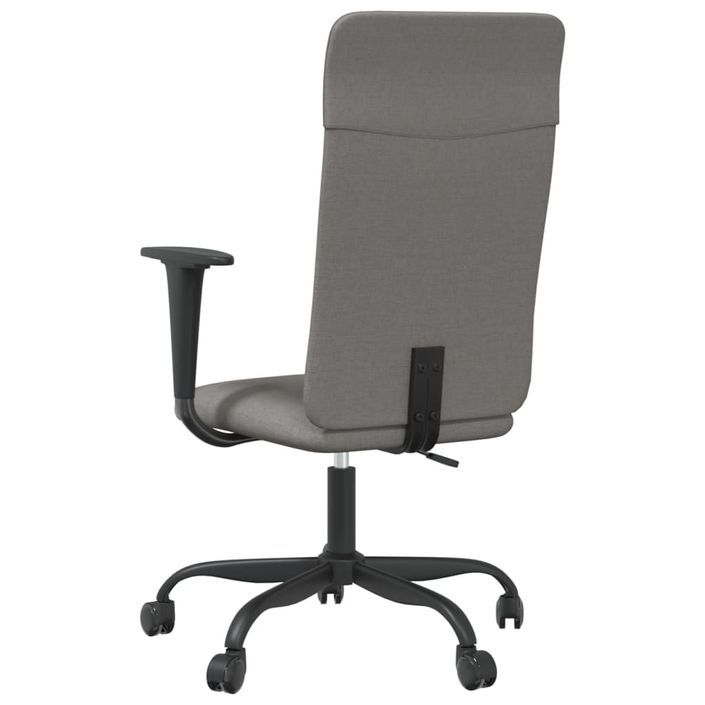 Chaise de bureau réglable en hauteur gris foncé tissu - Photo n°5
