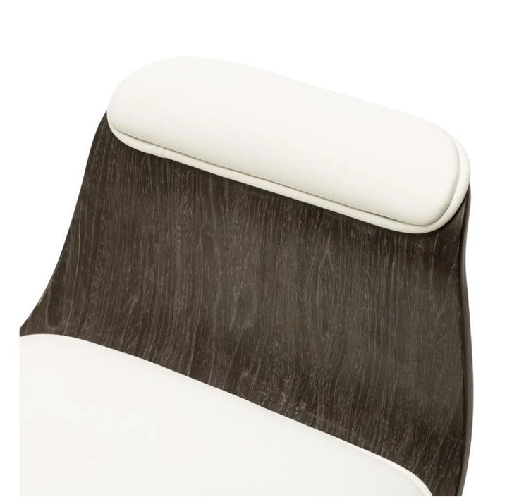Chaise de bureau simili cuir blanc et bois courbé gris Cine - Photo n°6