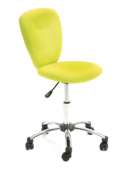 Chaise de bureau tissu vert anis et pied métal chromé Pezzi - Photo n°1