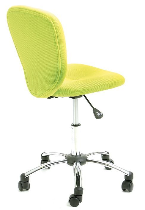 Chaise de bureau tissu vert anis et pied métal chromé Pezzi - Photo n°4