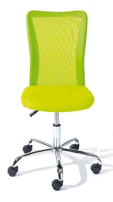 Chaise de bureau verte et pieds métal chromé Kelly - Photo n°2