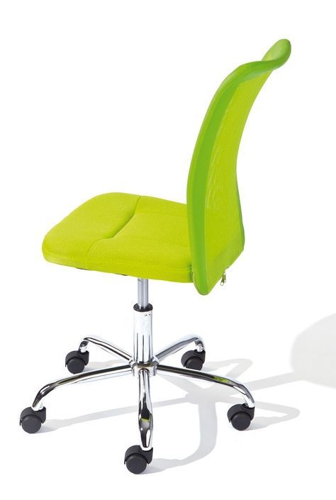 Chaise de bureau verte et pieds métal chromé Kelly - Photo n°3