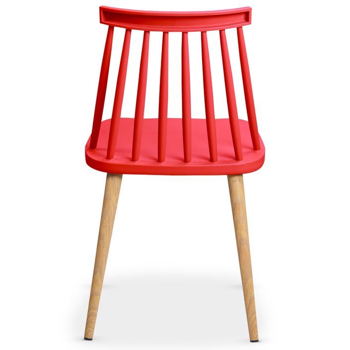 Chaise de cuisine bois et rouge Nordi - Lot de 2 - Photo n°5