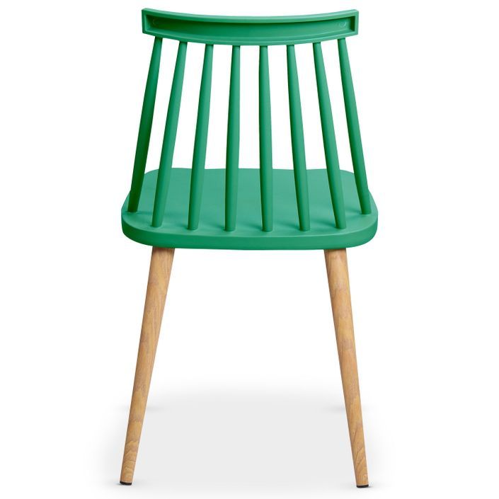 Chaise de cuisine bois et vert Nordi - Lot de 2 - Photo n°5
