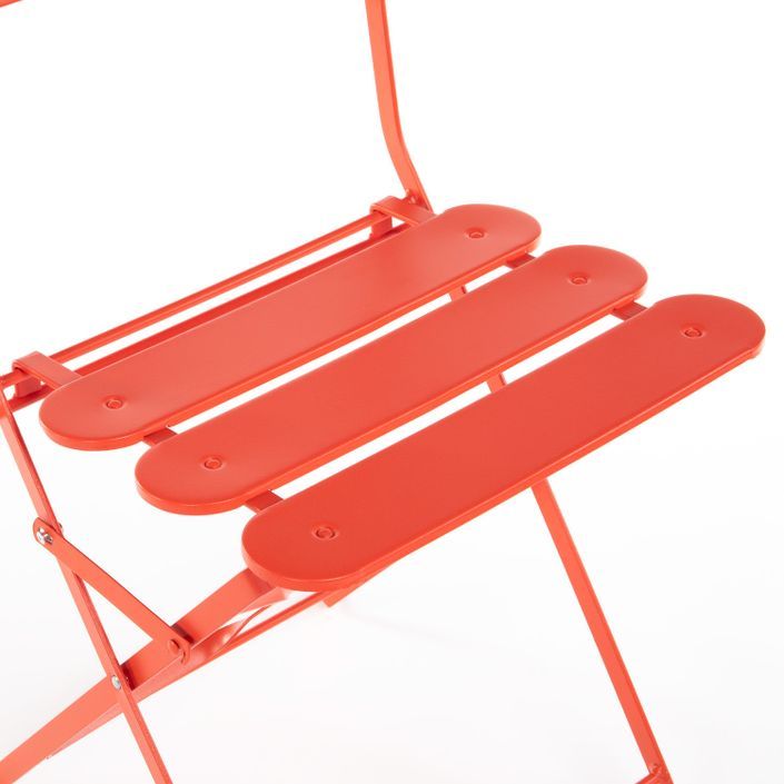 Chaise de jardin acier rouge mate Dola - Photo n°4