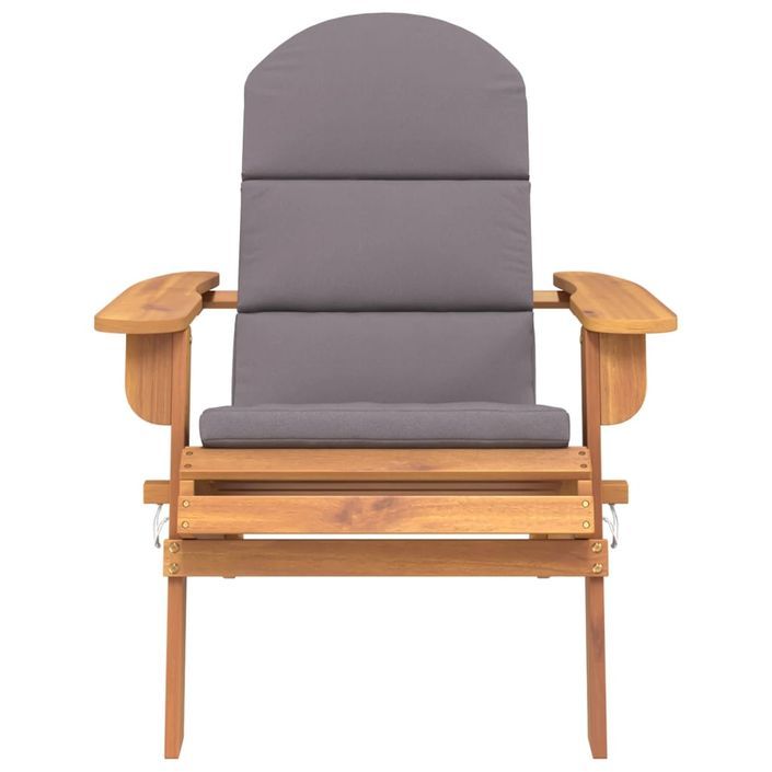 Chaise de jardin Adirondack avec coussins bois massif d'acacia - Photo n°3