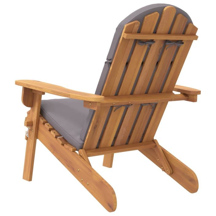 Chaise de jardin Adirondack avec coussins bois massif d'acacia - Photo n°5