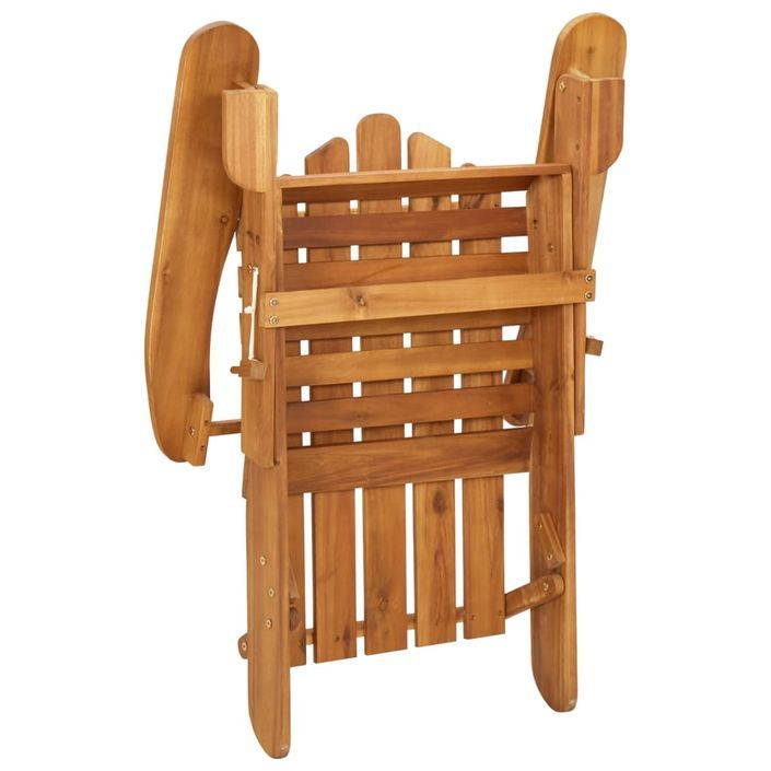Chaise de jardin Adirondack avec coussins bois massif d'acacia - Photo n°6