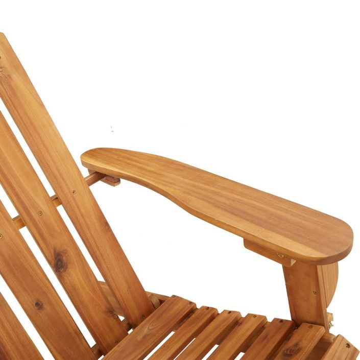 Chaise de jardin Adirondack et repose-pieds bois massif acacia - Photo n°7
