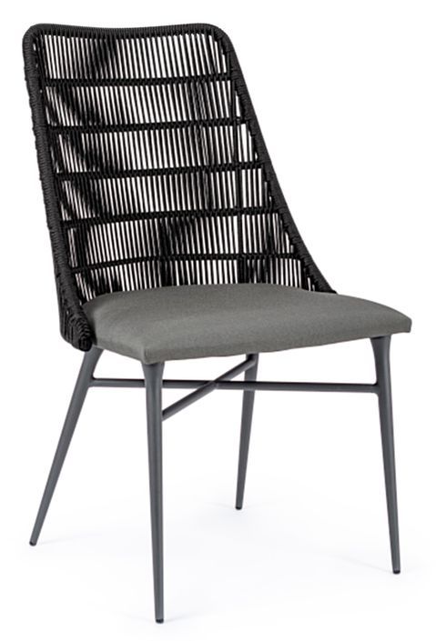 Chaise de jardin aluminium anthracite et gris Tabi - Lot de 2 - Photo n°1