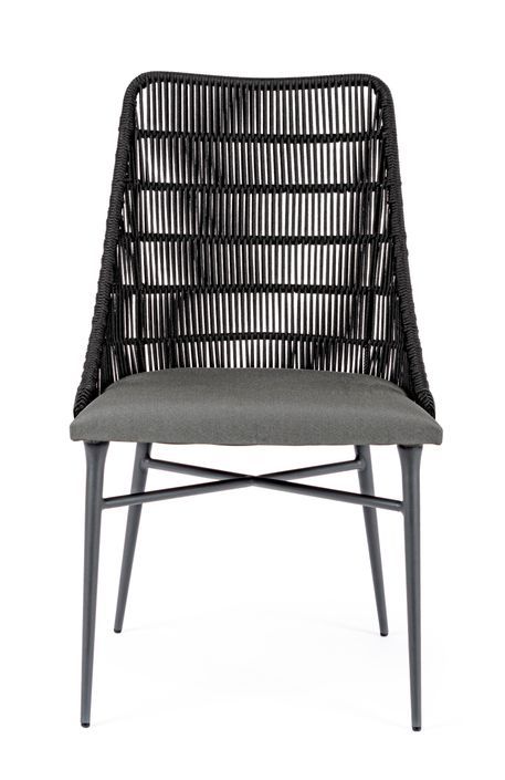 Chaise de jardin aluminium anthracite et gris Tabi - Lot de 2 - Photo n°5