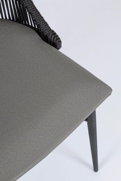 Chaise de jardin aluminium anthracite et gris Tabi - Lot de 2 - Photo n°11