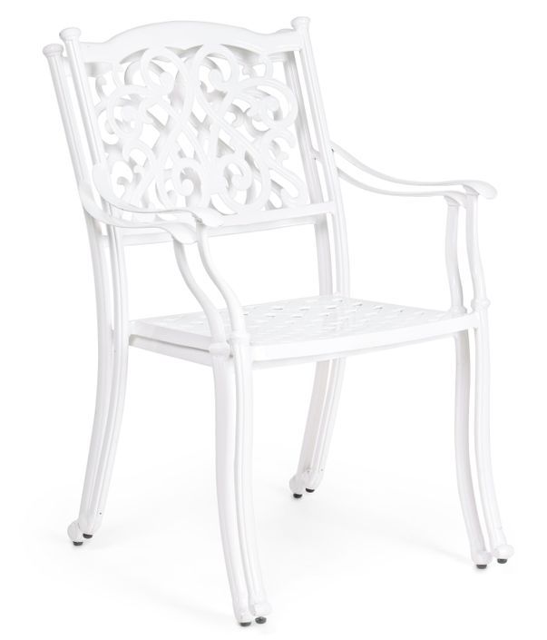 Chaise de jardin aluminium moulée blanc Kofiam - Lot de 2 - Photo n°6