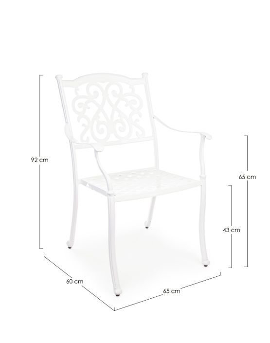 Chaise de jardin aluminium moulée blanc Kofiam - Lot de 2 - Photo n°9
