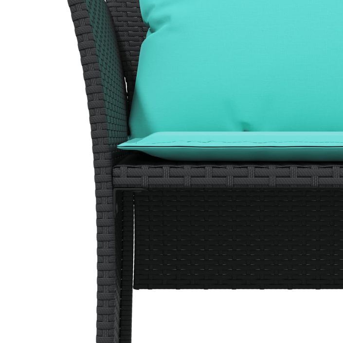 Chaise de jardin avec tabouret noir résine tressée - Photo n°9