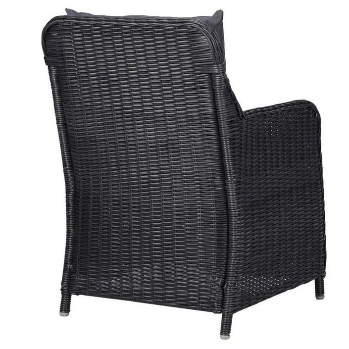 Chaise de jardin coussins gris et résine noire Iggem - Lot de 2 - Photo n°3