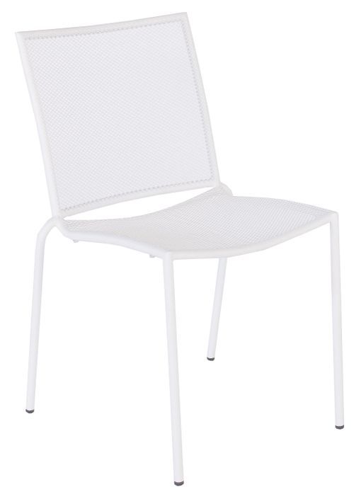 Chaise de jardin en acier blanc Loanne - Lot de 4 - Photo n°1
