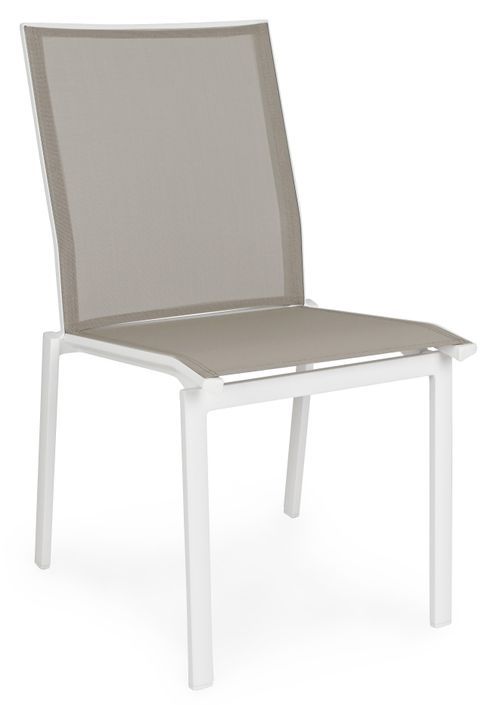 Chaise de jardin en aluminium blanc Cadia - Lot de 4 - Photo n°1