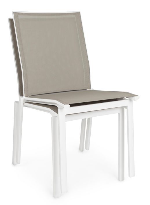 Chaise de jardin en aluminium blanc Cadia - Lot de 4 - Photo n°5