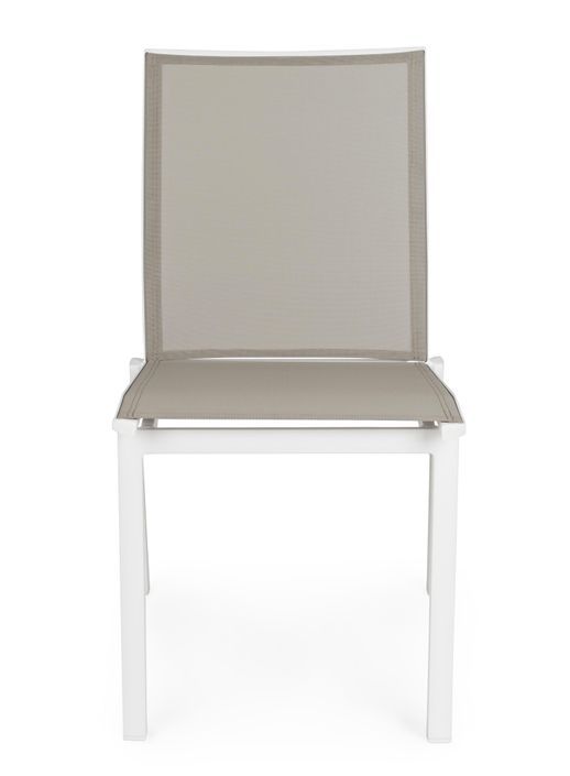 Chaise de jardin en aluminium blanc Cadia - Lot de 4 - Photo n°9