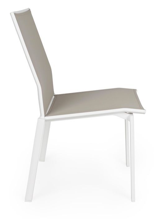 Chaise de jardin en aluminium blanc Cadia - Lot de 4 - Photo n°11