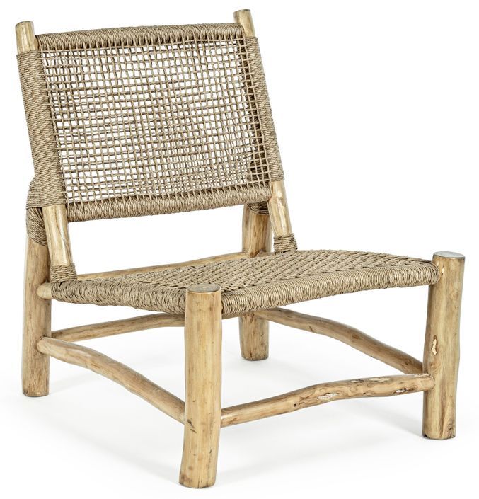 Chaise de jardin en bois teck naturel Landry - Lot de 2 - Photo n°1