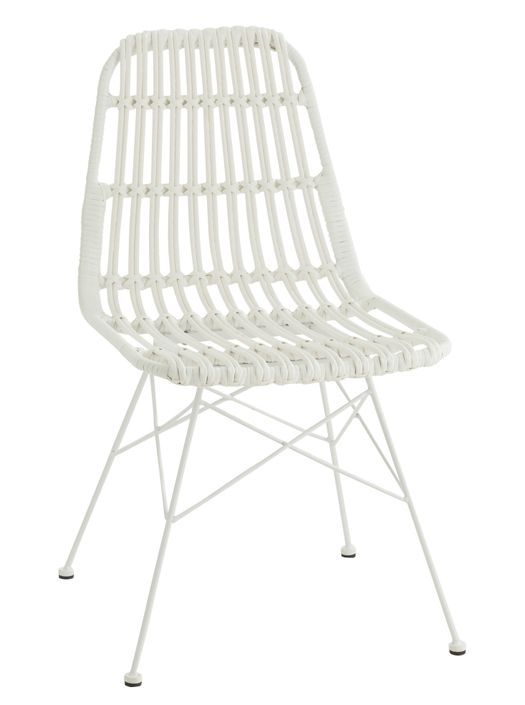 Chaise de jardin métal et plastique blanc Shiro L 56.5 cm - Photo n°1