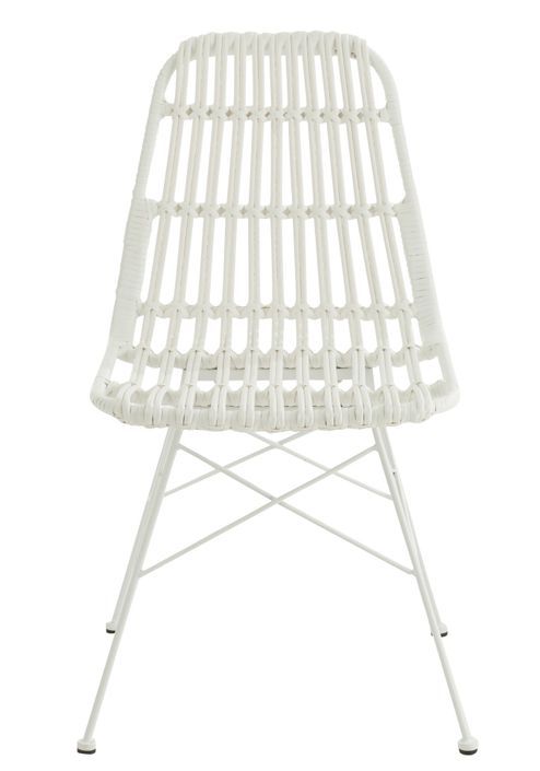 Chaise de jardin métal et plastique blanc Shiro L 56.5 cm - Photo n°2