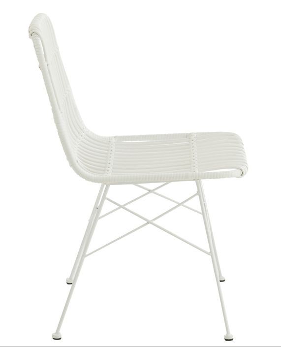 Chaise de jardin métal et plastique blanc Shiro L 56.5 cm - Photo n°3