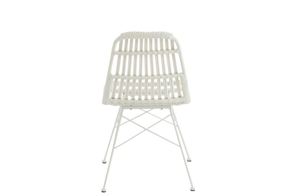 Chaise de jardin métal et plastique blanc Shiro L 56.5 cm - Photo n°4