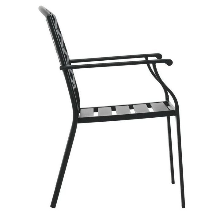 Chaise de jardin métal noir Kamoa - Lot de 2 - Photo n°2