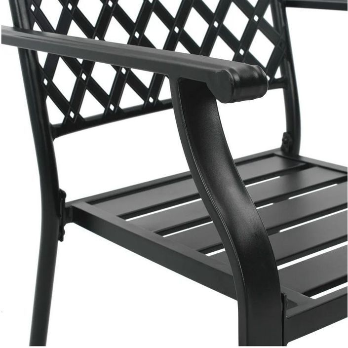 Chaise de jardin métal noir Kamoa - Lot de 2 - Photo n°3